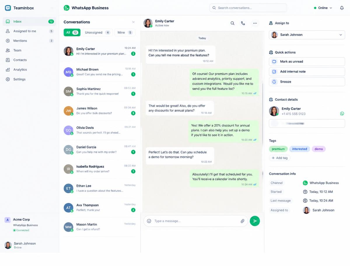 Every conversation in one unified inbox